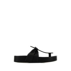 Uma Wang Women Black Leather Thong Slippers